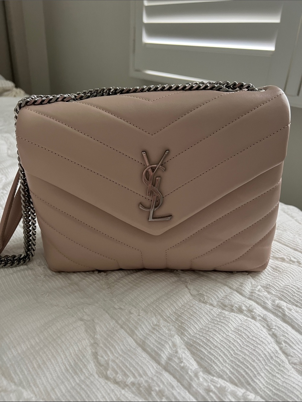 Saint Laurent YSL Lou Lou Mate Marble Pink NWT
